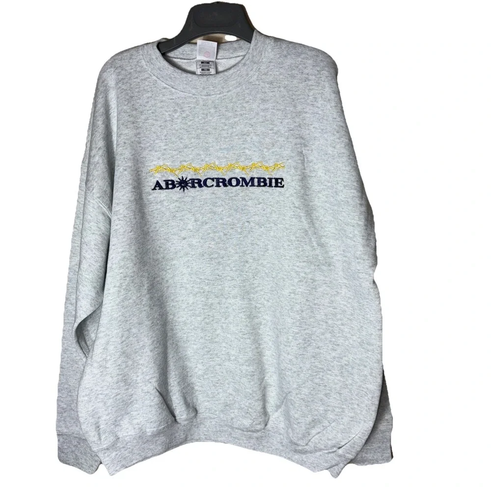 Vintage 1990s Fruit of the‎ Loom Abercrombie XL Gray Sweatshirt, Retro Style